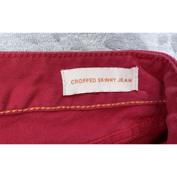Tory Burch Red Cropped Skinny Jeans Women’s Size 27 - Picture 9 of 11